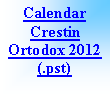 Text Box: Calendar Crestin Ortodox 2010